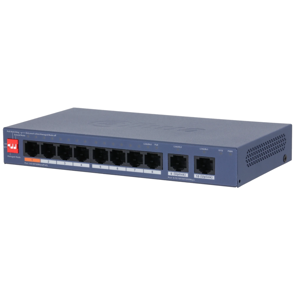 Комутатор 8 портів керований Dahua DH-CS4010-8ET2GT-60
