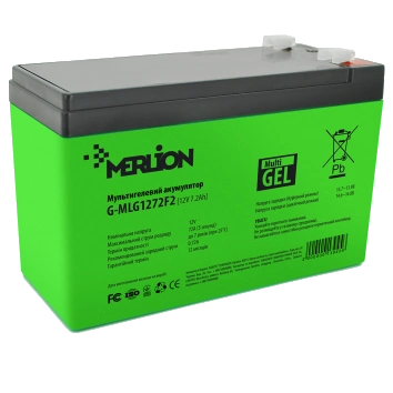 Свинцево-кислотна акумуляторна батарея MERLION G-MLG1272F2 7.2 А●г 12В