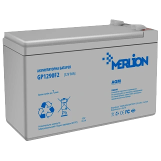 Свинцево-кислотна акумуляторна батарея MERLION GP1290F2 AGM 12В 9 А•г