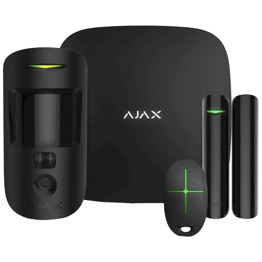Комплект Ajax StarterKit Cam Plus HDR (8EU) UA black охоронної сигналізації